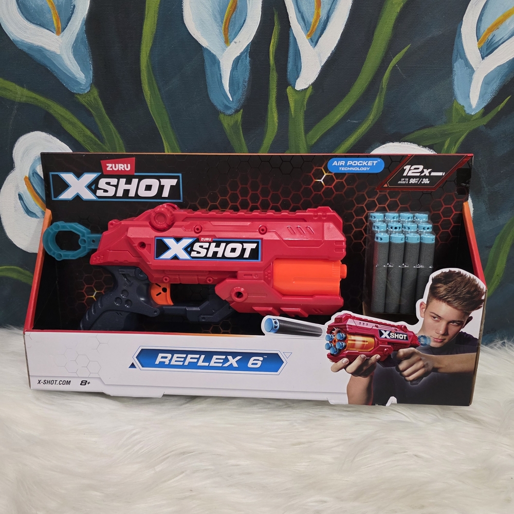 X-Shot Reflex 6 Kids Foam 12 Dart Blaster - Red